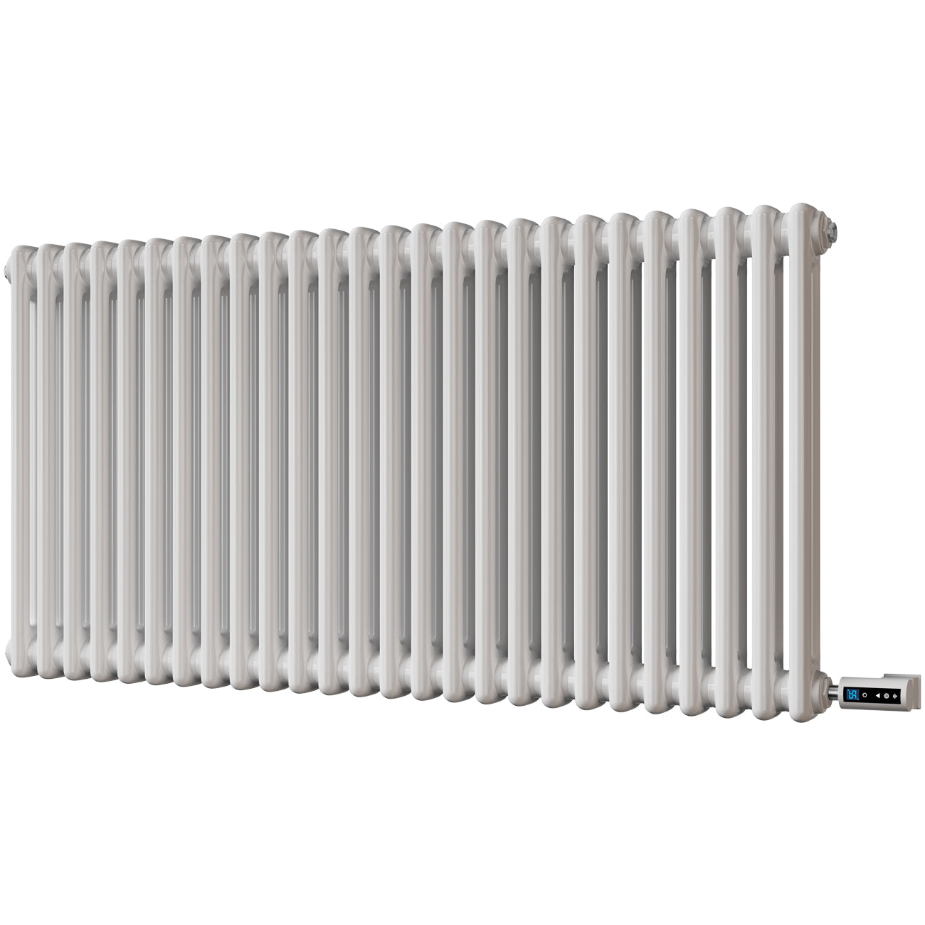 Alpha - White Column Electric Radiator H600mm x W1164mm 2 Column 1200w Thermostatic WIFI