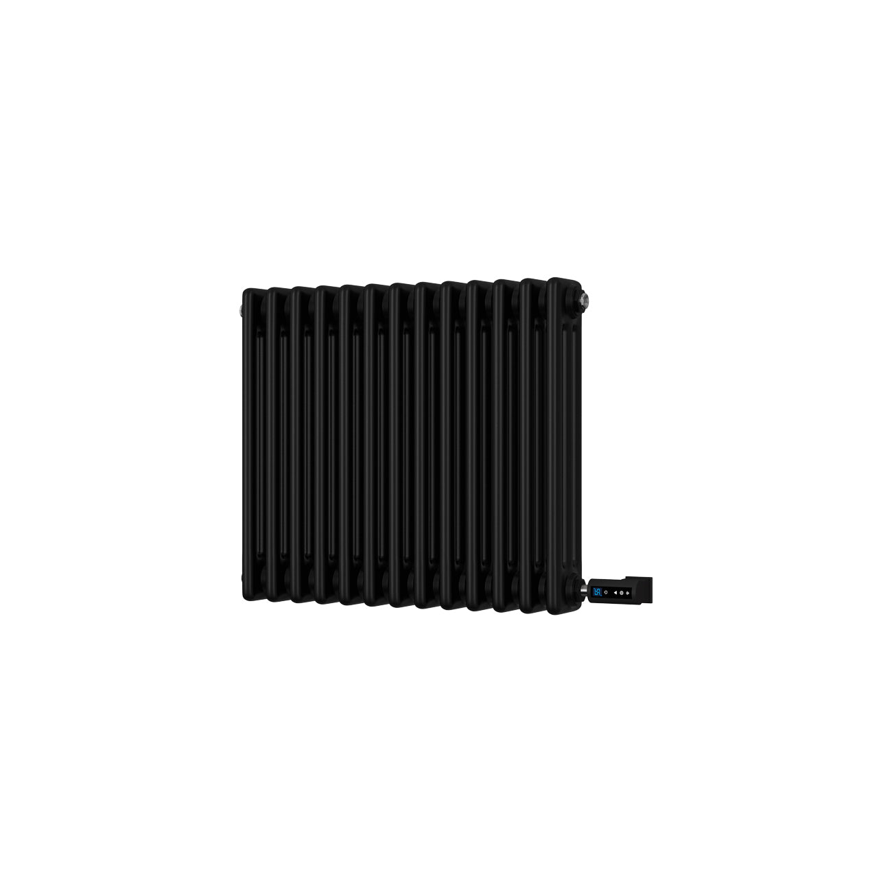 Alpha - Black Column Electric Radiator H500mm x W599mm 3 Column 600w Thermostatic WIFI