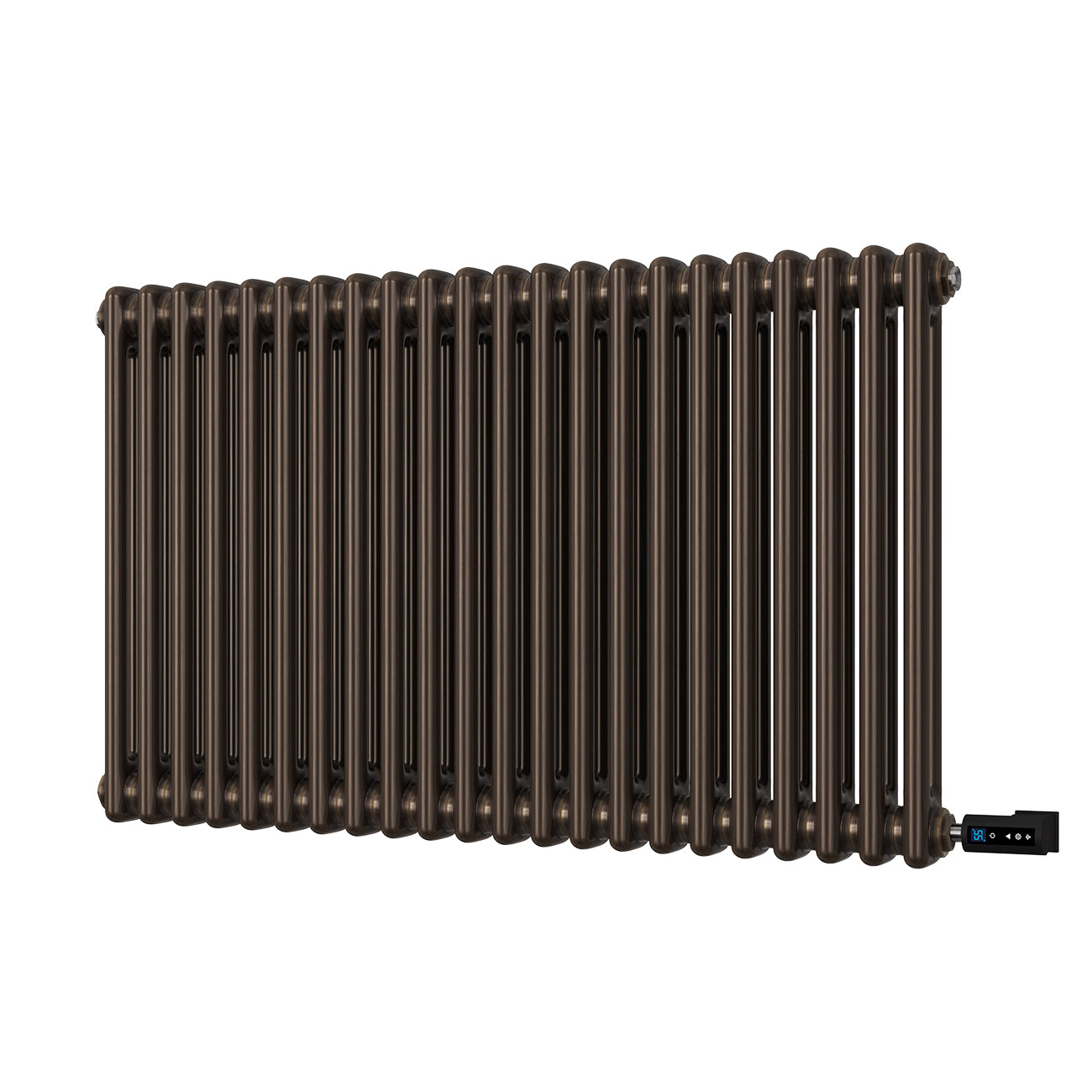 Alpha - Black Copper Column Electric Radiator H600mm x W988mm 2 Column 900w Thermostatic WIFI