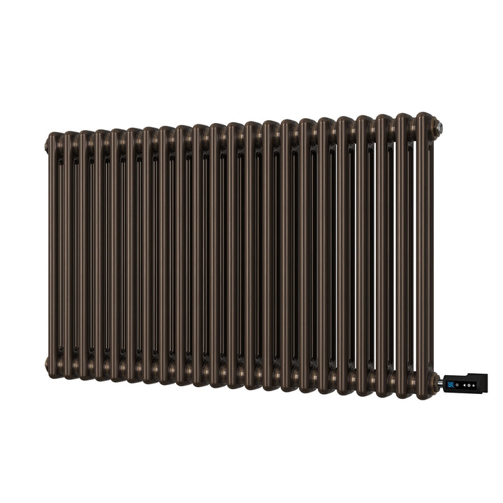Alpha - Black Copper Column Electric Radiator H600mm x W988mm 2 Column 900w Thermostatic WIFI