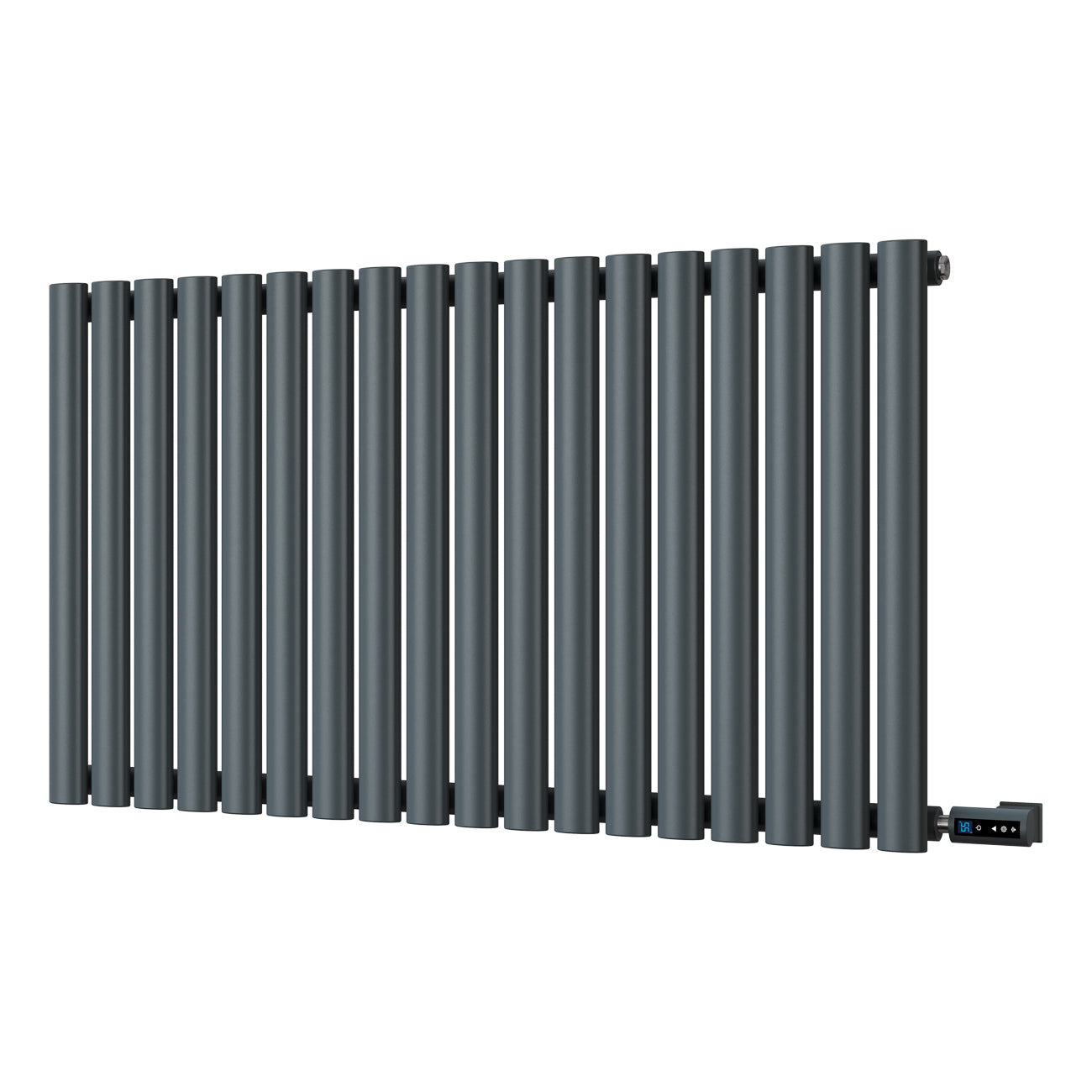 Omeara - Anthracite Horizontal Electric Radiator H600mm x W1044mm Single Panel 700w Thermostatic WIFI