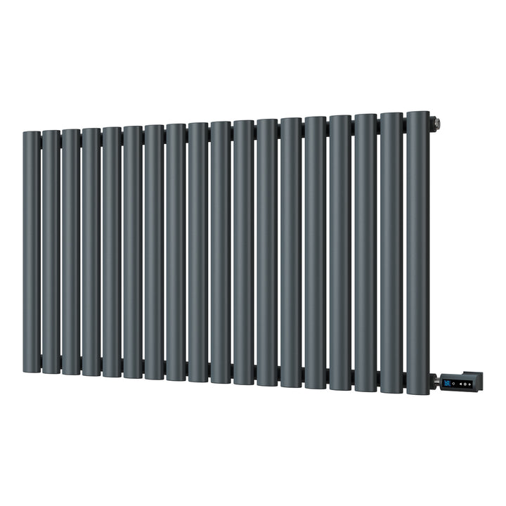 Omeara - Anthracite Horizontal Electric Radiator H600mm x W1044mm Single Panel 700w Thermostatic WIFI