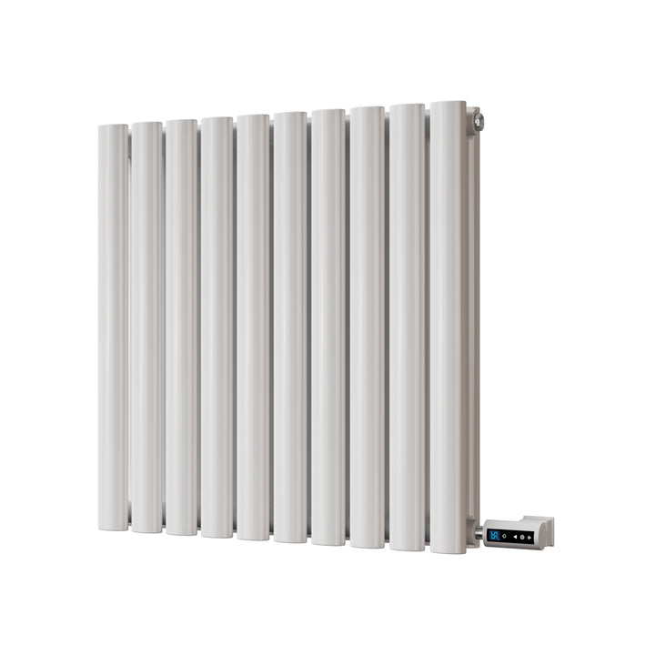 Omeara - White Horizontal Electric Radiator H600mm x W580mm Double Panel 500w Thermostatic WIFI