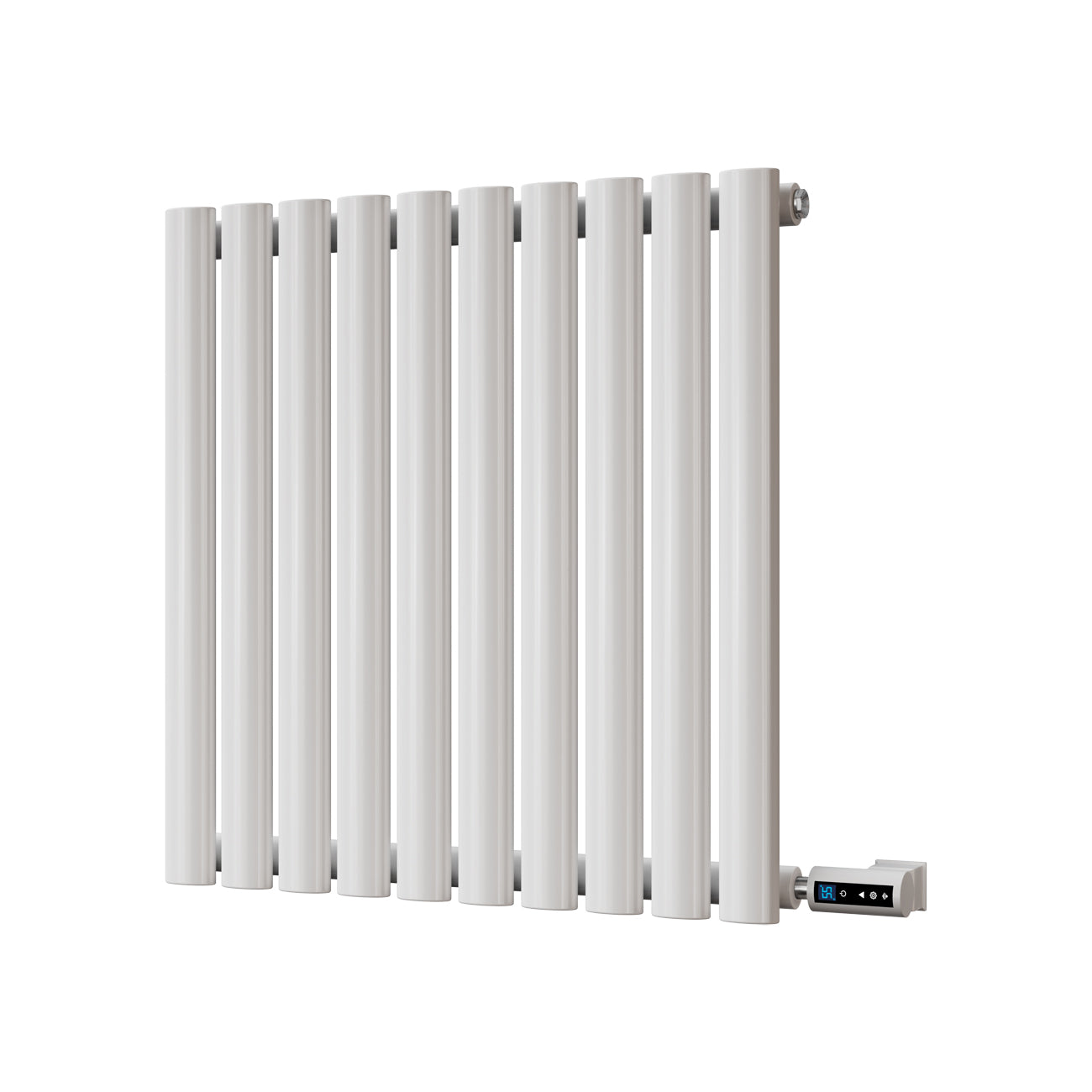 Omeara - White Horizontal Electric Radiator H600mm x W580mm Single Panel 300w Thermostatic WIFI - Feet Included