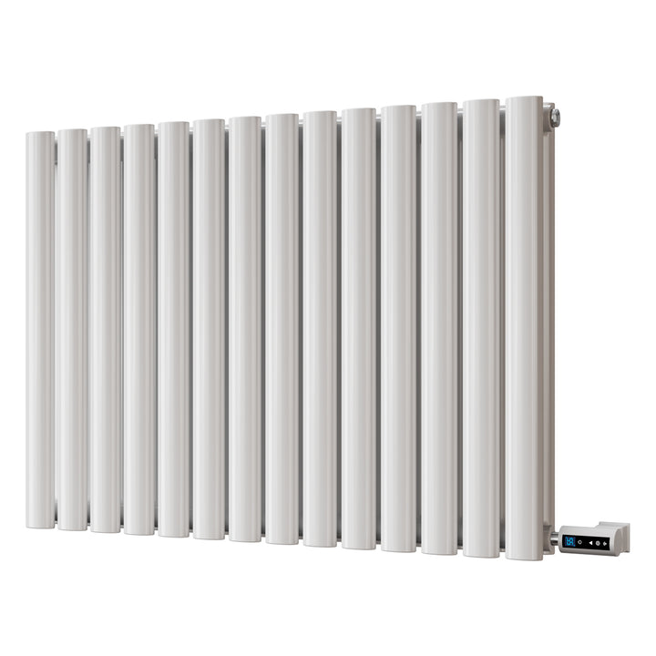 Omeara - White Horizontal Electric Radiator H600mm x W812mm Double Panel 800w Thermostatic WIFI