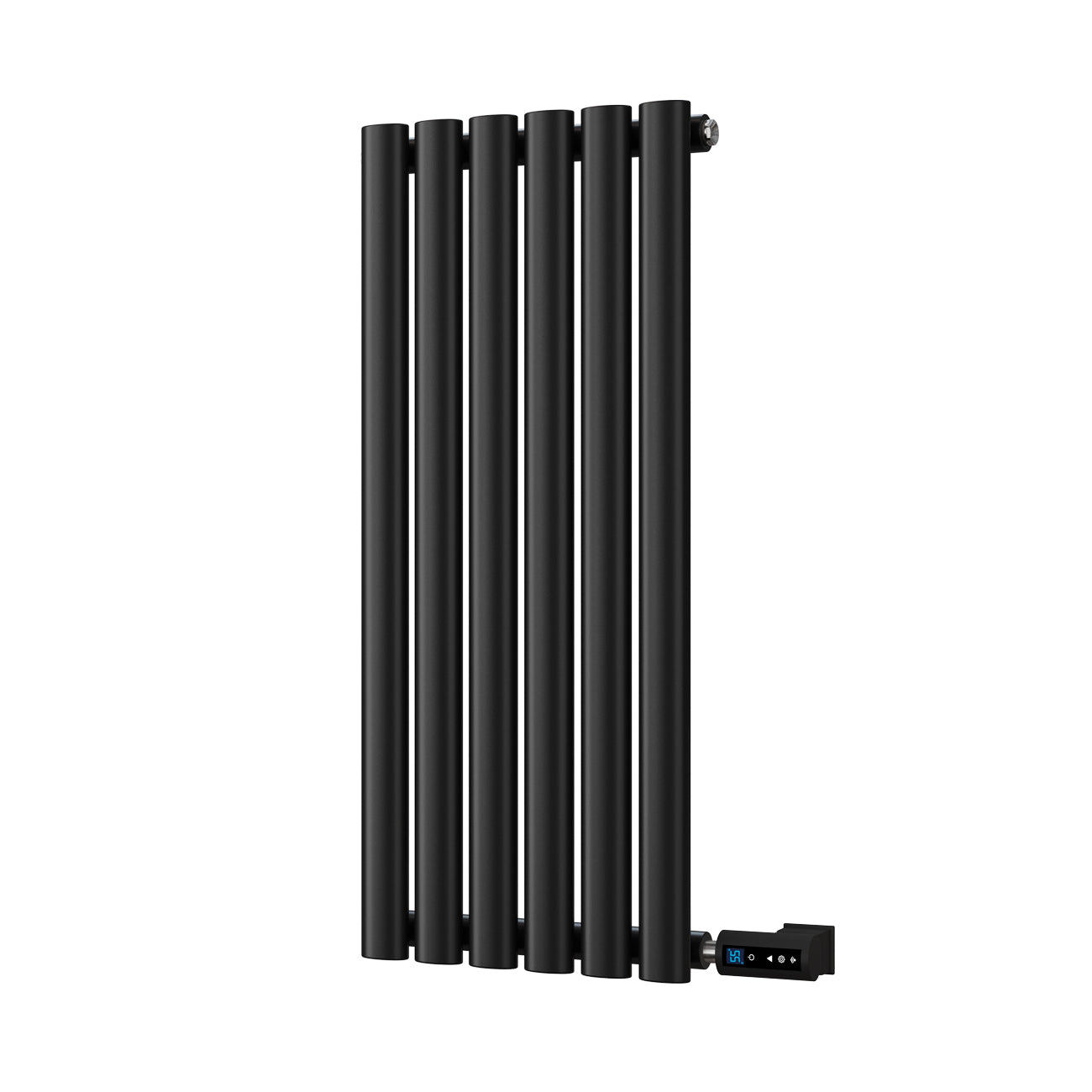 Omeara - Black Horizontal Electric Radiator H800mm x W348mm Single Panel 200w Thermostatic WIFI