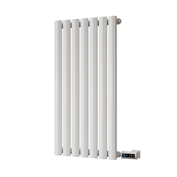 Omeara - White Horizontal Electric Radiator H800mm x W406mm Single Panel 300w Thermostatic WIFI