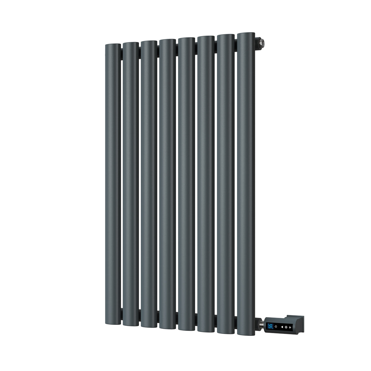 Omeara - Anthracite Horizontal Electric Radiator H800mm x W464mm Single Panel 400w Thermostatic WIFI