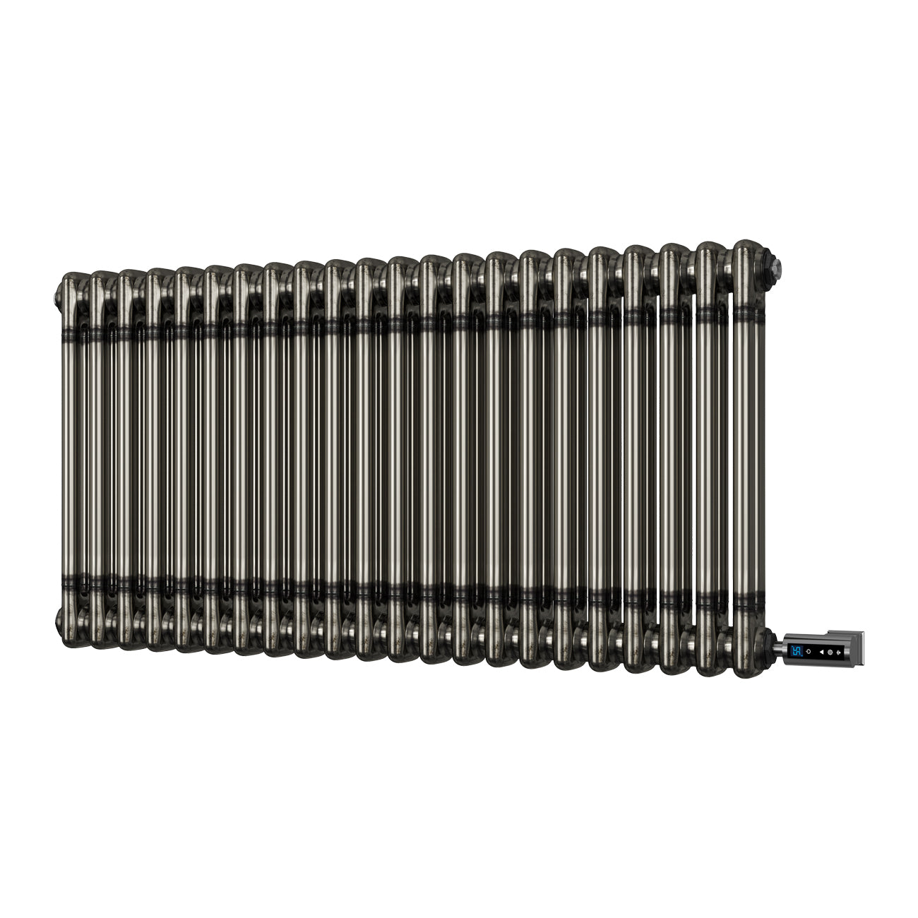 Alpha - Raw Metal Column Electric Radiator H500mm x W988mm 2 Column 900w Thermostatic WIFI