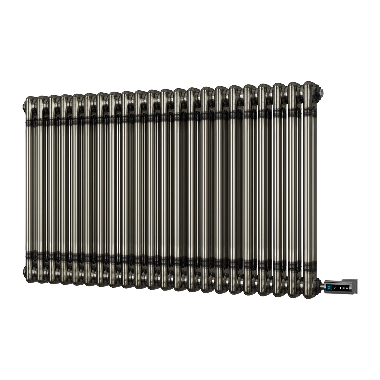 Alpha - Raw Metal Column Electric Radiator H600mm x W988mm 2 Column 900w Thermostatic WIFI