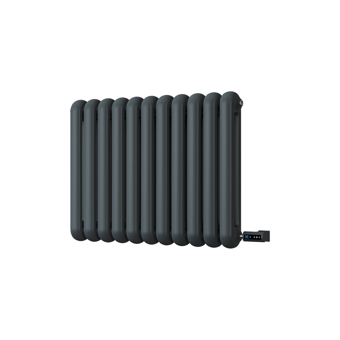 Sherwood - Anthracite Round Top Column Electric Radiator H600mm x W785mm 2 Column 600w Thermostatic WIFI