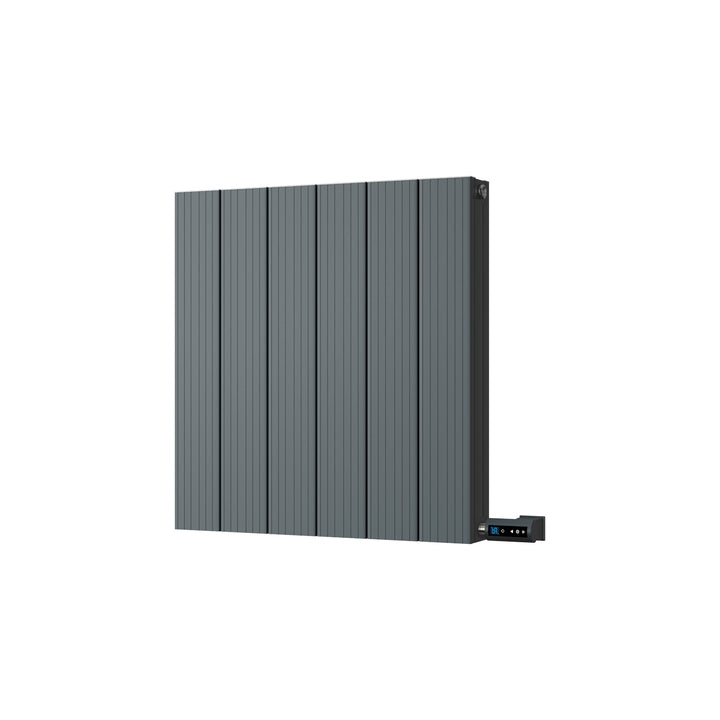Thetford - Anthracite Horizontal Electric Radiator Double Panel H600mm x W560mm Grooved 300w Thermostatic WIFI