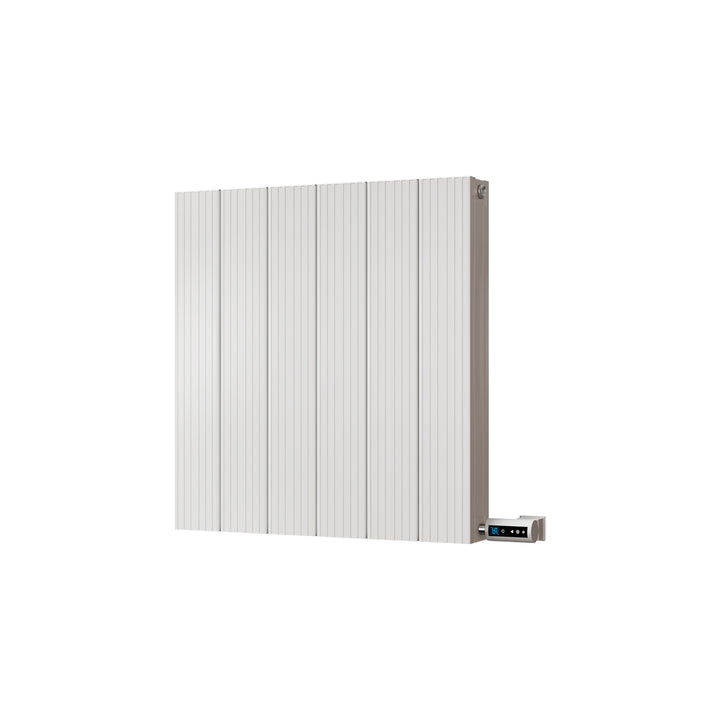 Thetford - White Horizontal Electric Radiator Double Panel H600mm x W560mm Grooved 300w Thermostatic WIFI