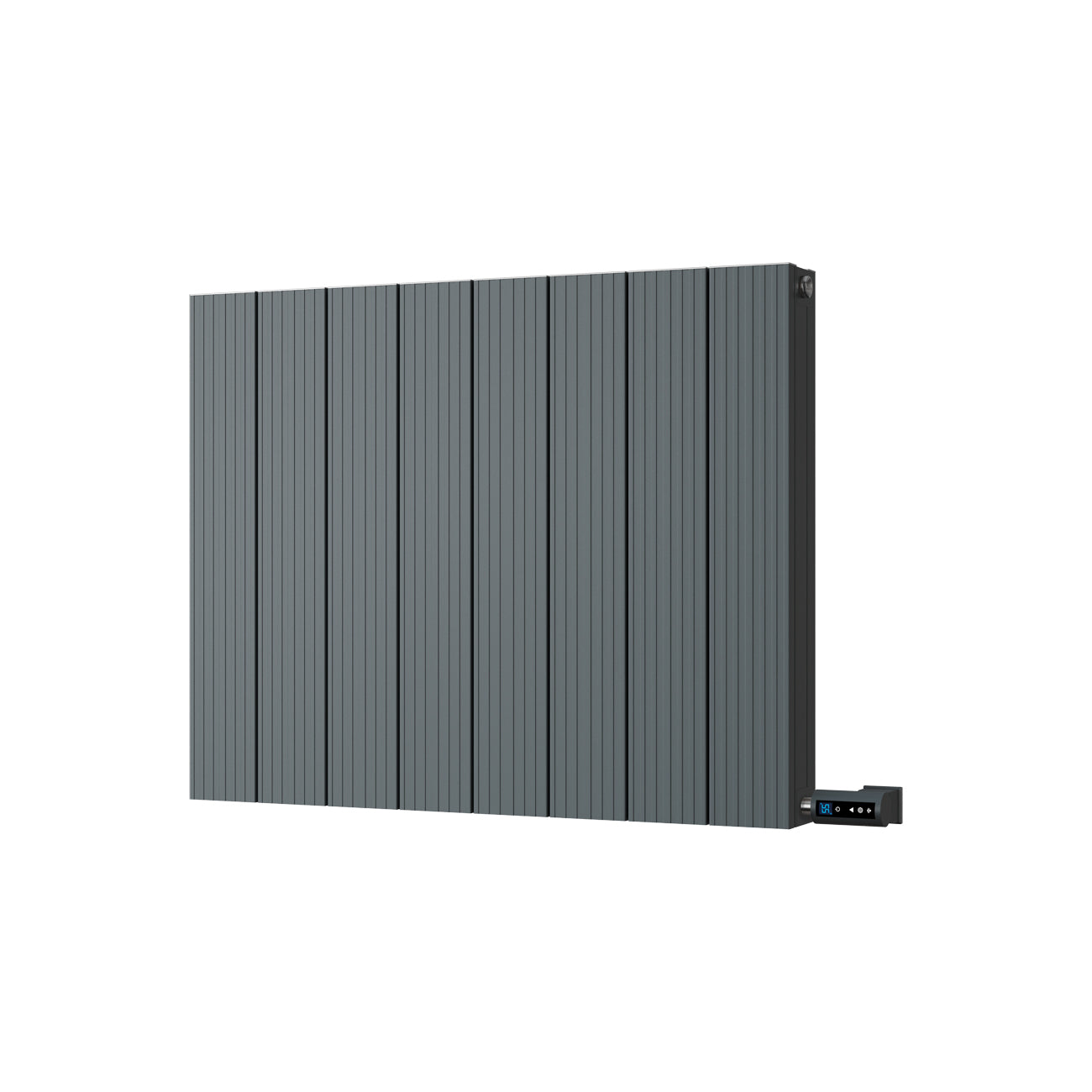 Thetford - Anthracite Horizontal Electric Radiator Double Panel H600mm x W748mm Grooved 600w Thermostatic WIFI