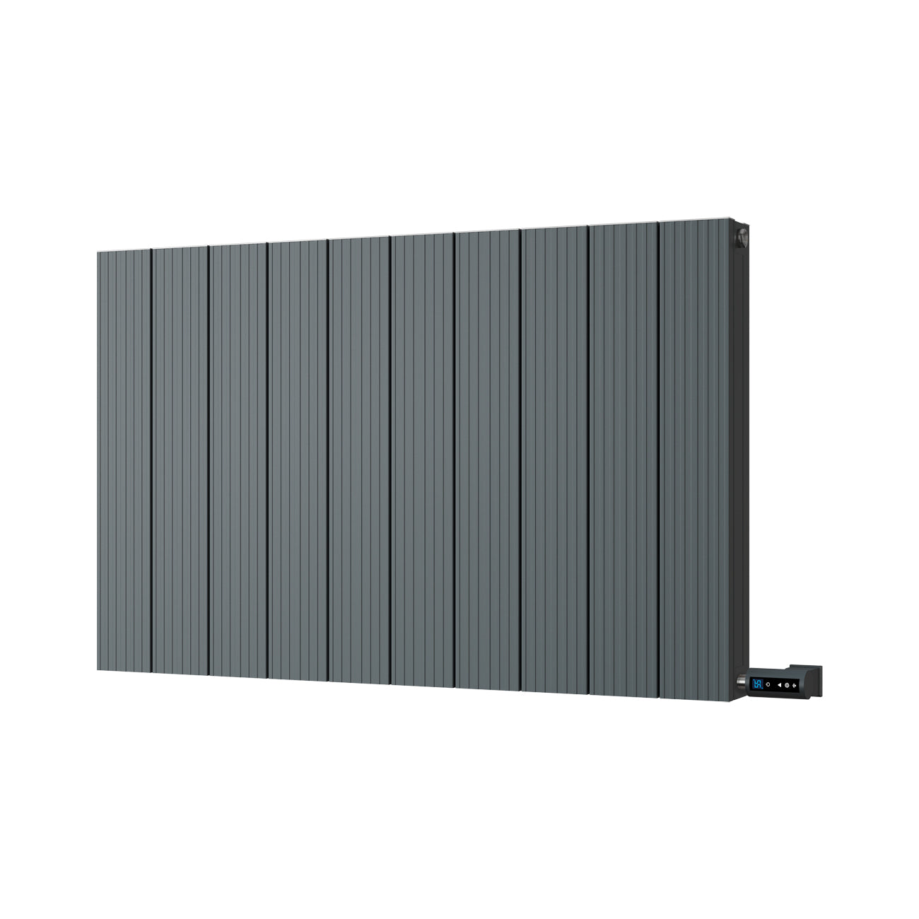 Thetford - Anthracite Horizontal Electric Radiator Double Panel H600mm x W936mm Grooved 900w Thermostatic WIFI