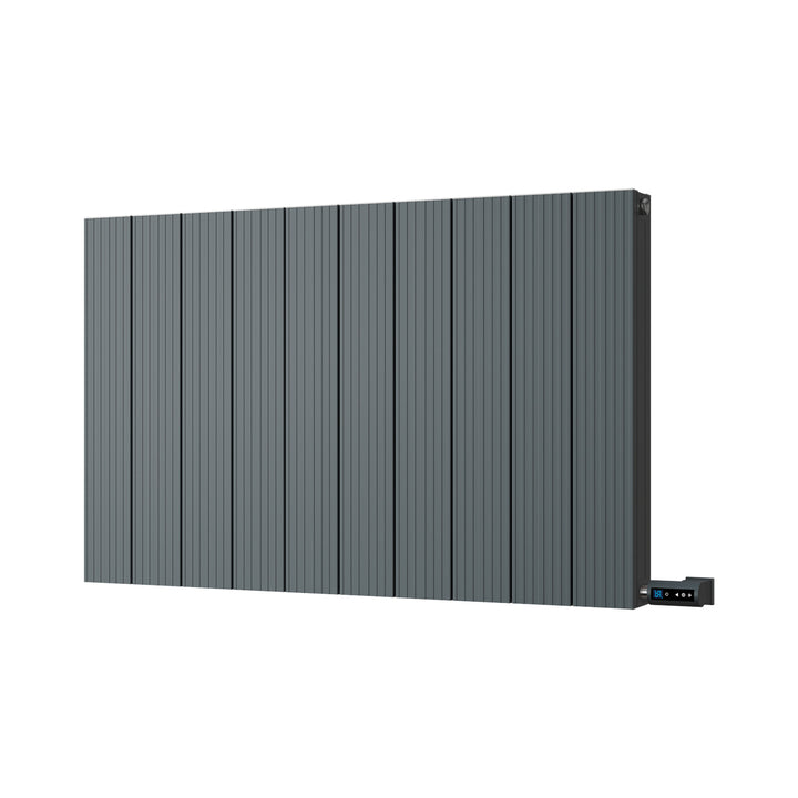 Thetford - Anthracite Horizontal Electric Radiator Double Panel H600mm x W936mm Grooved 900w Thermostatic WIFI