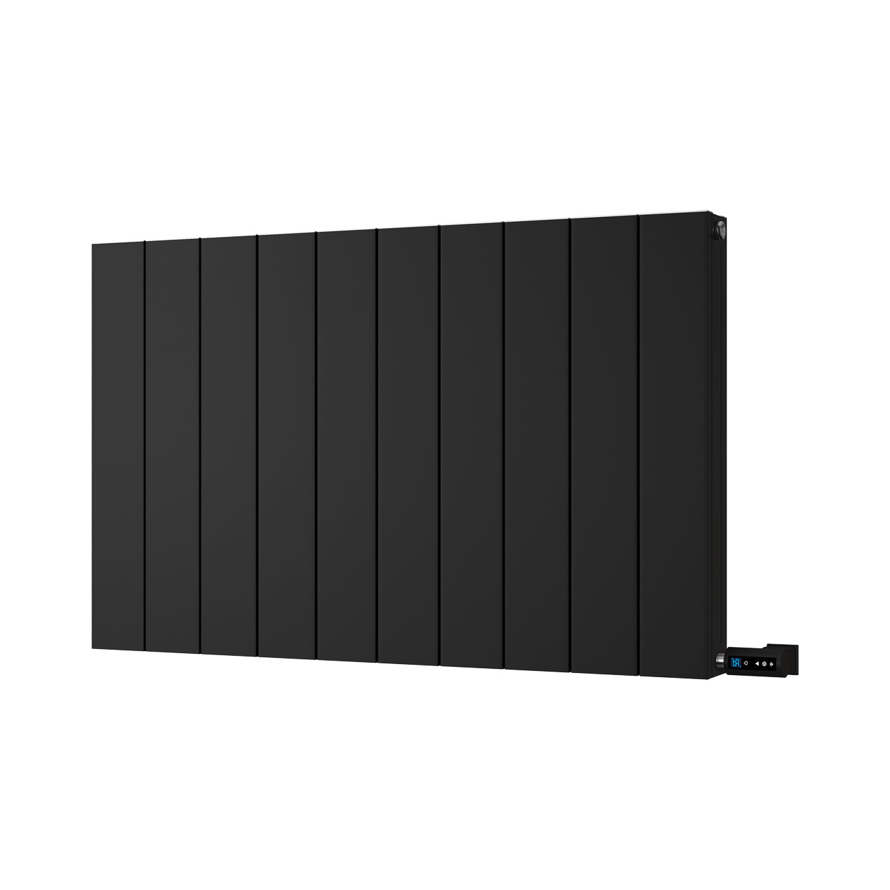 Thetford - Black Horizontal Electric Radiator Double Panel H600mm x W936mm Smooth 900w Thermostatic WIFI