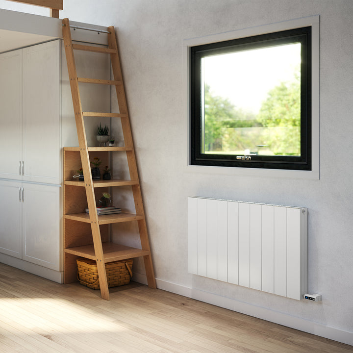 Thetford - White Horizontal Electric Radiator Double PanelH600mm x W936mm Smooth 900w Thermostatic WIFI