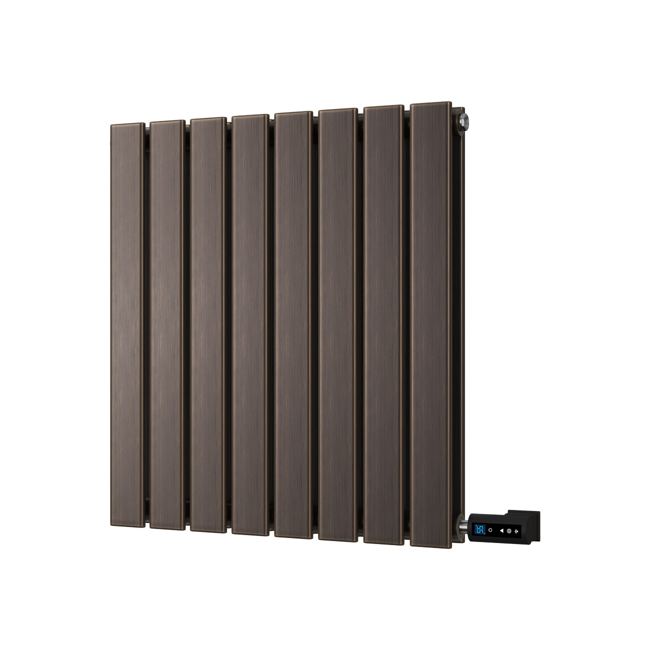 Typhoon - Black Copper Horizontal Electric Radiator H600mm x W544mm Double Panel 500w Thermostatic WIFI