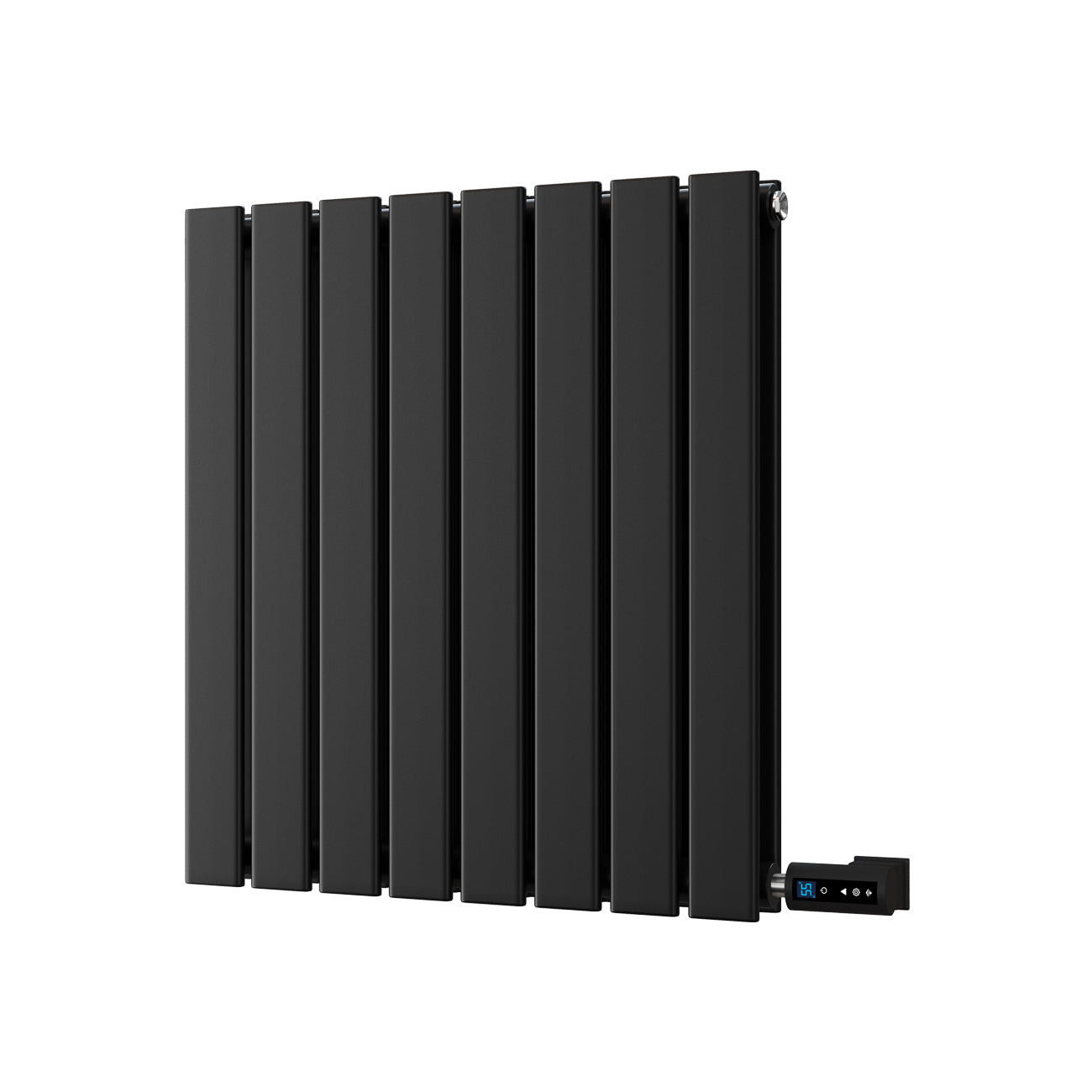 Typhoon - Black Horizontal Electric Radiator H600mm x W544mm Double Panel 500w Thermostatic WIFI