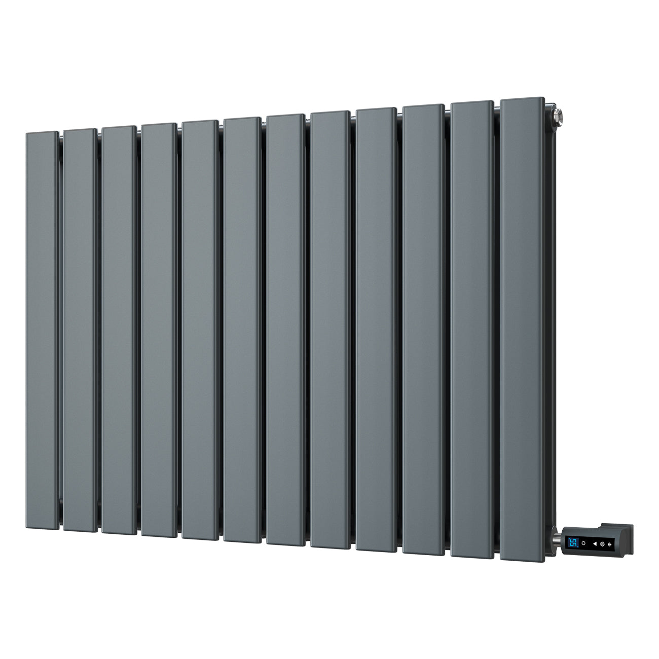 Typhoon - Anthracite Horizontal Electric Radiator H600mm x W816mm Double Panel 800w Thermostatic WIFI