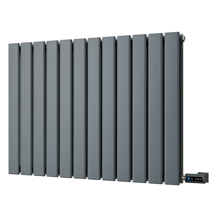 Typhoon - Anthracite Horizontal Electric Radiator H600mm x W816mm Double Panel 800w Thermostatic WIFI