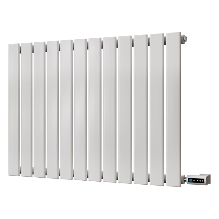 Typhoon - White Horizontal Electric Radiator H600mm x W816mm Single Panel 600w Thermostatic WIFI - Feet Included