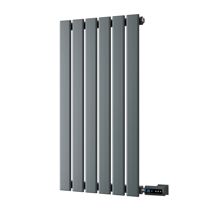 Typhoon - Anthracite Horizontal Electric Radiator H800mm x W408mm Single Panel 300w Thermostatic WIFI