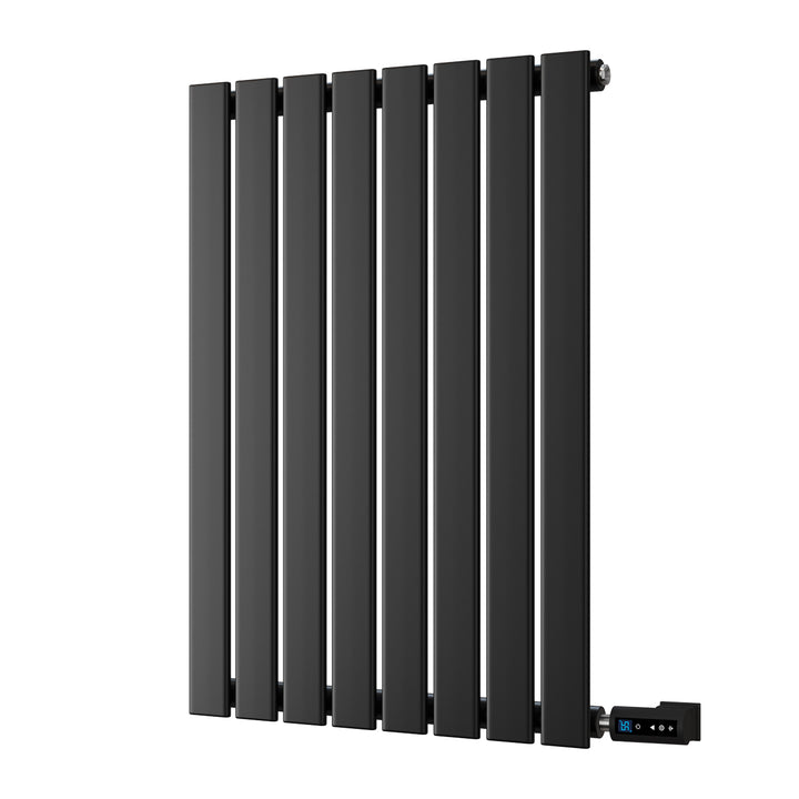 Typhoon - Black Horizontal Electric Radiator H800mm x W544mm Single Panel 500w Thermostatic WIFI