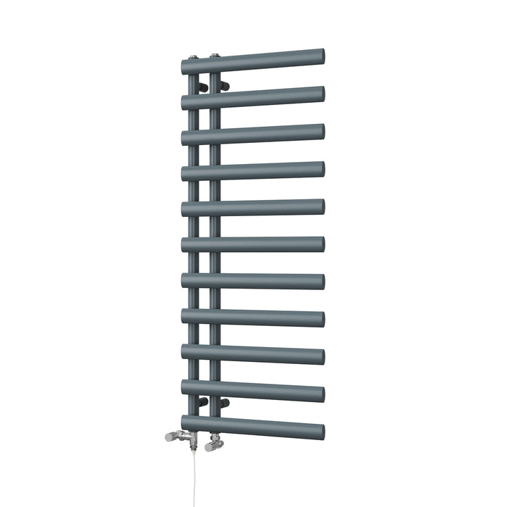 Elyan - Anthracite Dual Fuel Towel Rail H1238mm x W500mm Standard