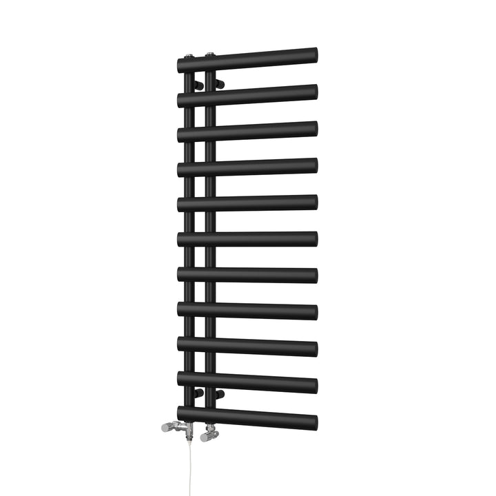 Elyan - Black Dual Fuel Towel Rail H1238mm x W500mm Standard