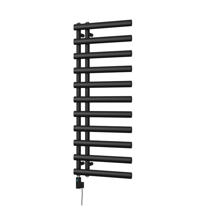Elyan - Black Electric Towel Rail H1238mm x W500mm 500w Thermostatic WIFI