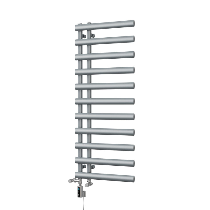 Elyan - Silver Dual Fuel Towel Rail H1238mm x W500mm Thermostatic WIFI