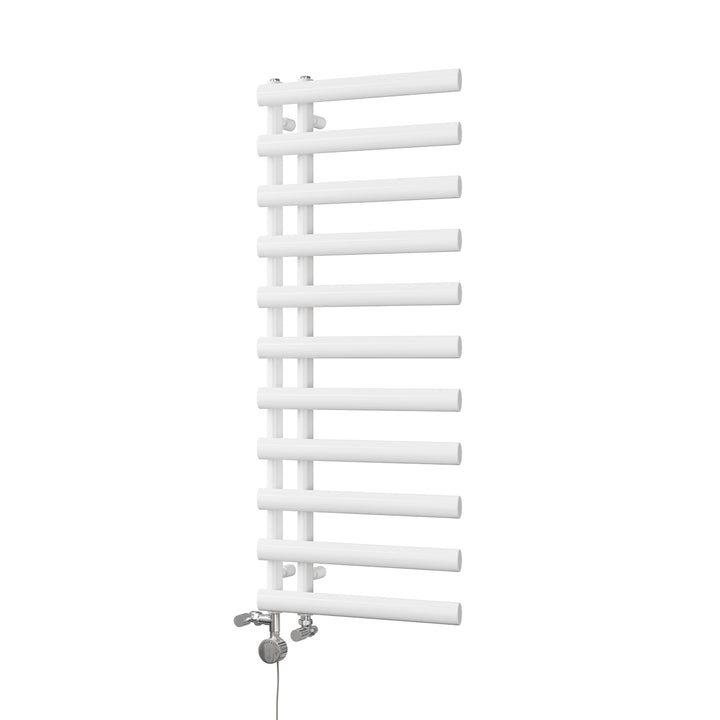 Elyan - White Dual Fuel Towel Rail H1238mm x W500mm Thermostatic
