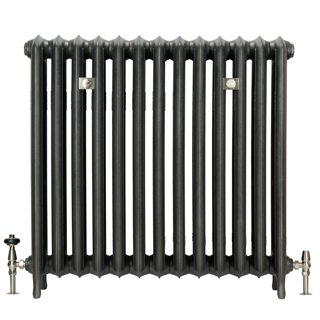 Emmeline III - Ceramic White Cast Iron Column Radiator H870mm x W363mm 3 Column - Floor Standing