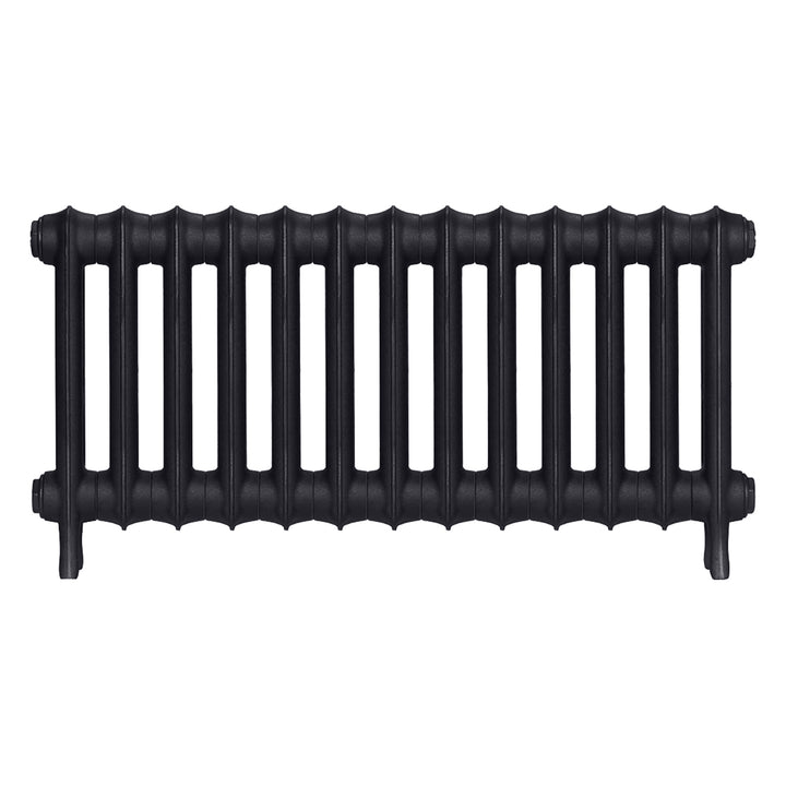 Emmeline I - Astral Grey Dark Cast Iron Column Radiator H407mm x W895mm 1 Column - Wall Hung