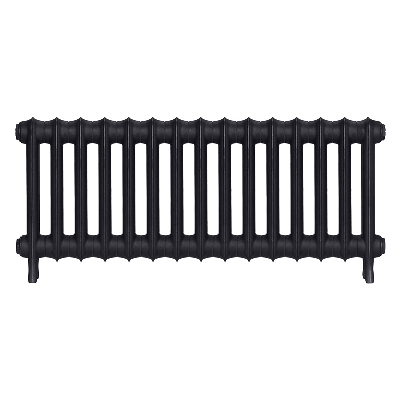 Emmeline I - Astral Grey Dark Cast Iron Column Radiator H407mm x W1028mm 1 Column - Wall Hung