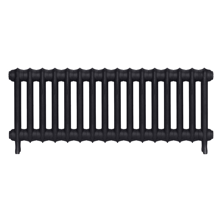 Emmeline I - Astral Grey Dark Cast Iron Column Radiator H407mm x W1094mm 1 Column - Wall Hung