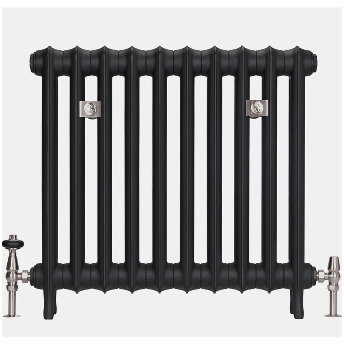 Emmeline I - Astral Grey Dark Cast Iron Column Radiator H665mm x W1094mm 1 Column - Floor Standing