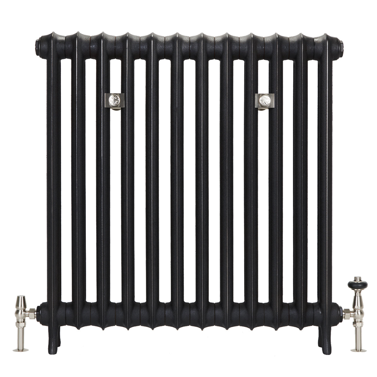 Emmeline I - Astral Grey Dark Cast Iron Column Radiator H865mm x W895mm 1 Column - Floor Standing
