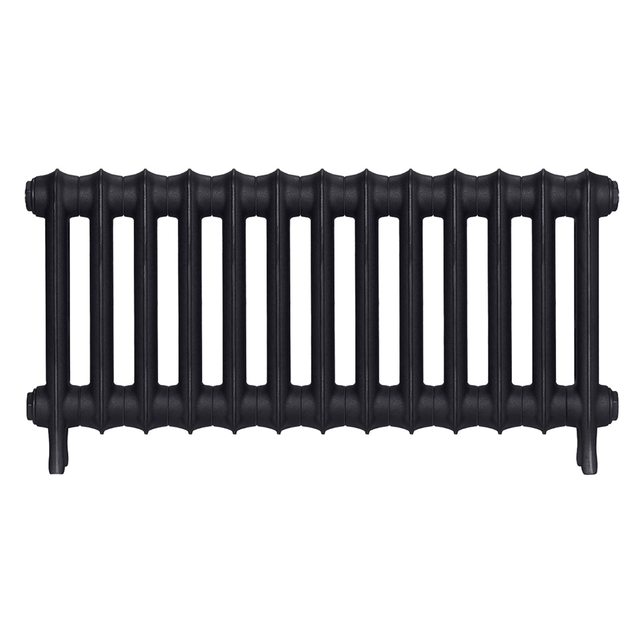 Emmeline II - Astral Grey Dark Cast Iron Column Radiator H413mm x W895mm 2 Column - Wall Hung
