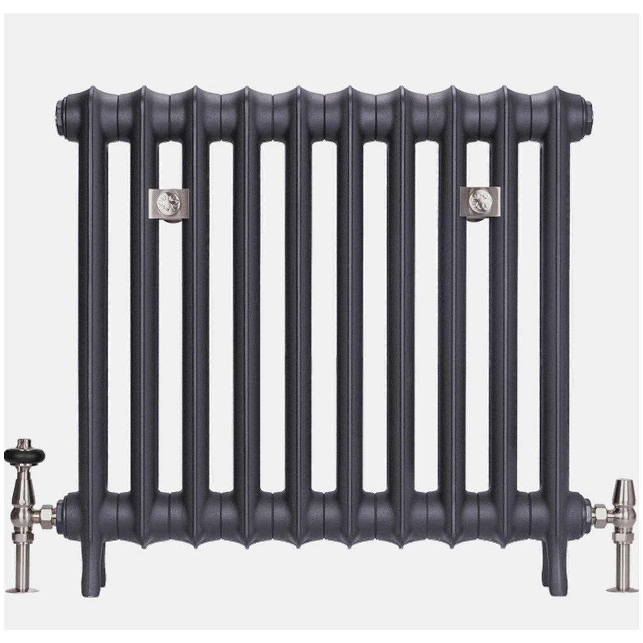 Emmeline I - Astral Grey Mid Cast Iron Column Radiator H665mm x W629mm 1 Column - Floor Standing