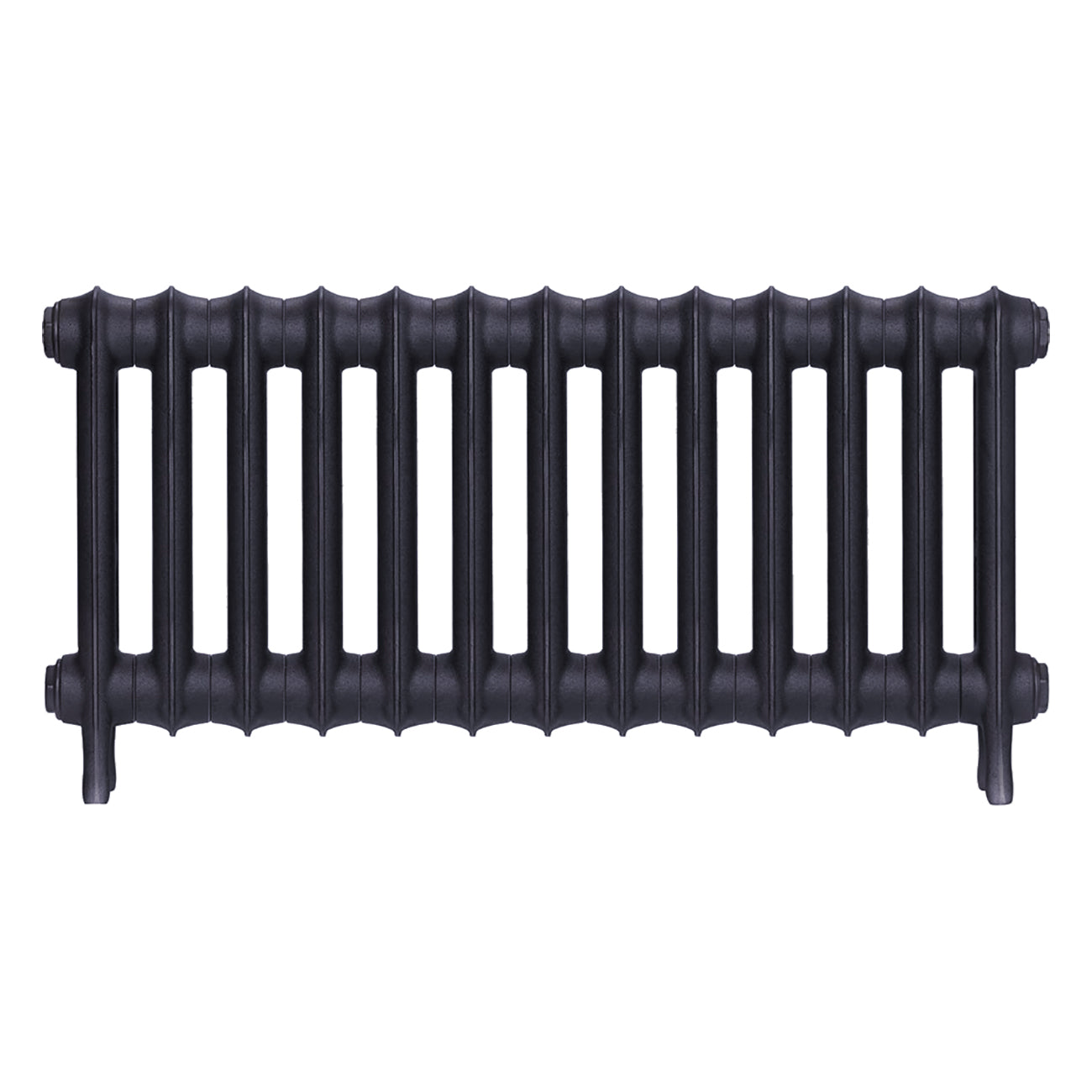 Emmeline II - Astral Grey Mid Cast Iron Column Radiator H413mm x W895mm 2 Column - Wall Hung