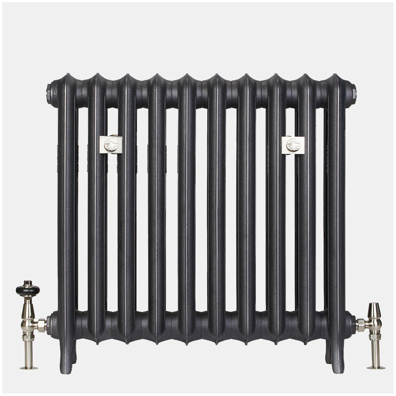 Emmeline II - Astral Grey Mid Cast Iron Column Radiator H670mm x W695mm 2 Column - Floor Standing