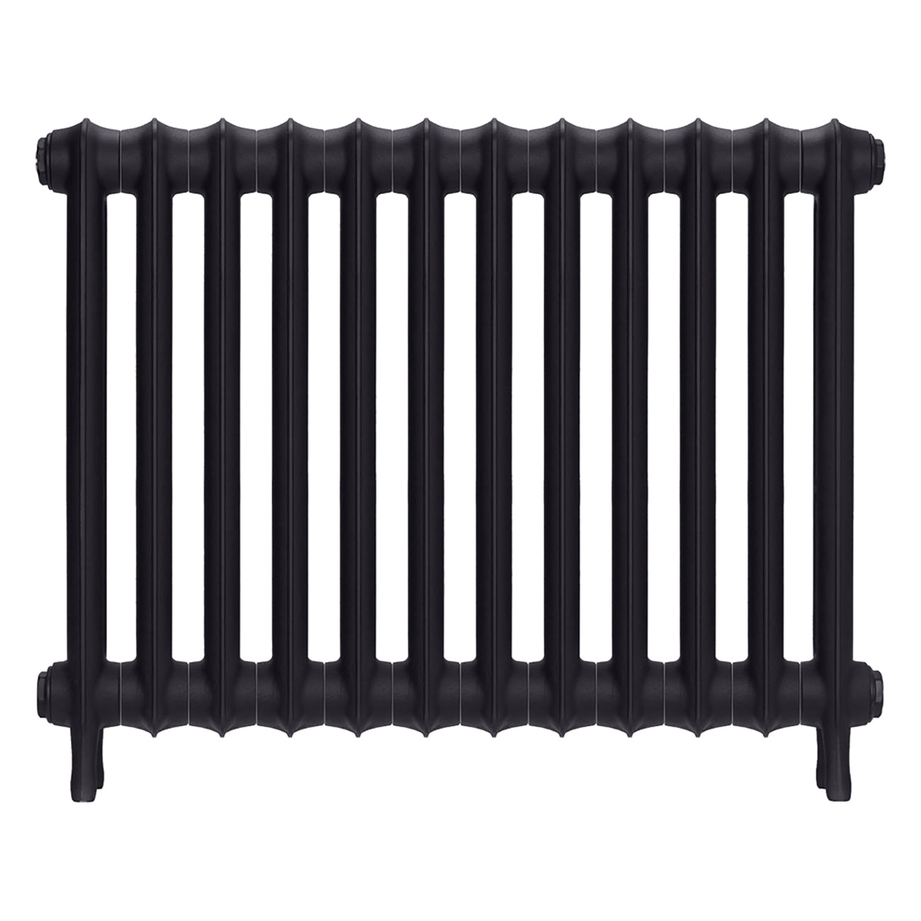 Emmeline II - Black Iron Cast Iron Column Radiator H613mm x W828mm 2 Column - Wall Hung