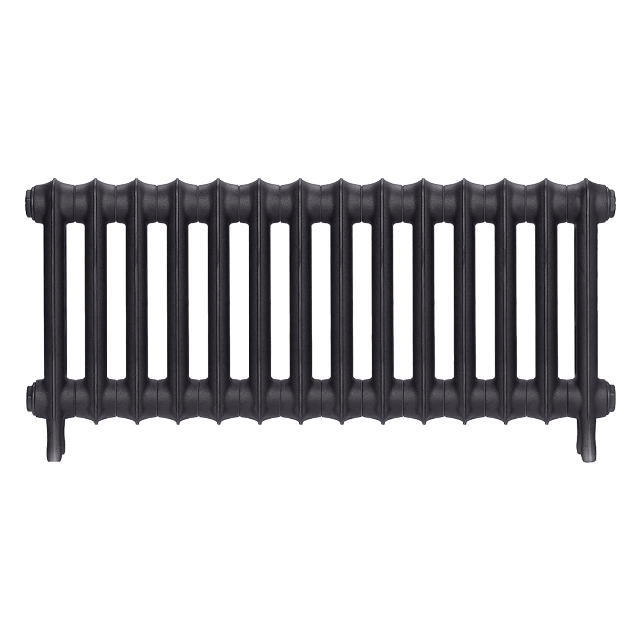 Emmeline II - Black Iron Cast Iron Column Radiator H413mm x W961mm 2 Column - Wall Hung