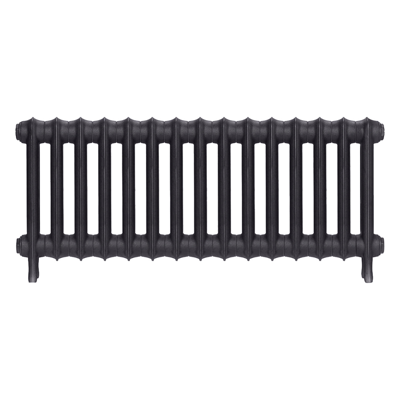 Emmeline II - Black Iron Cast Iron Column Radiator H413mm x W1028mm 2 Column - Wall Hung