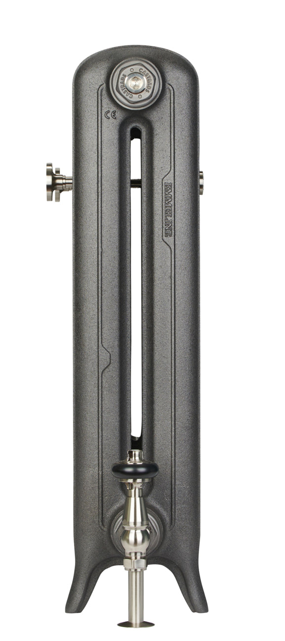 Emmeline II - Anthracite Cast Iron Column Radiator H670mm x W230mm 2 Column - Floor Standing