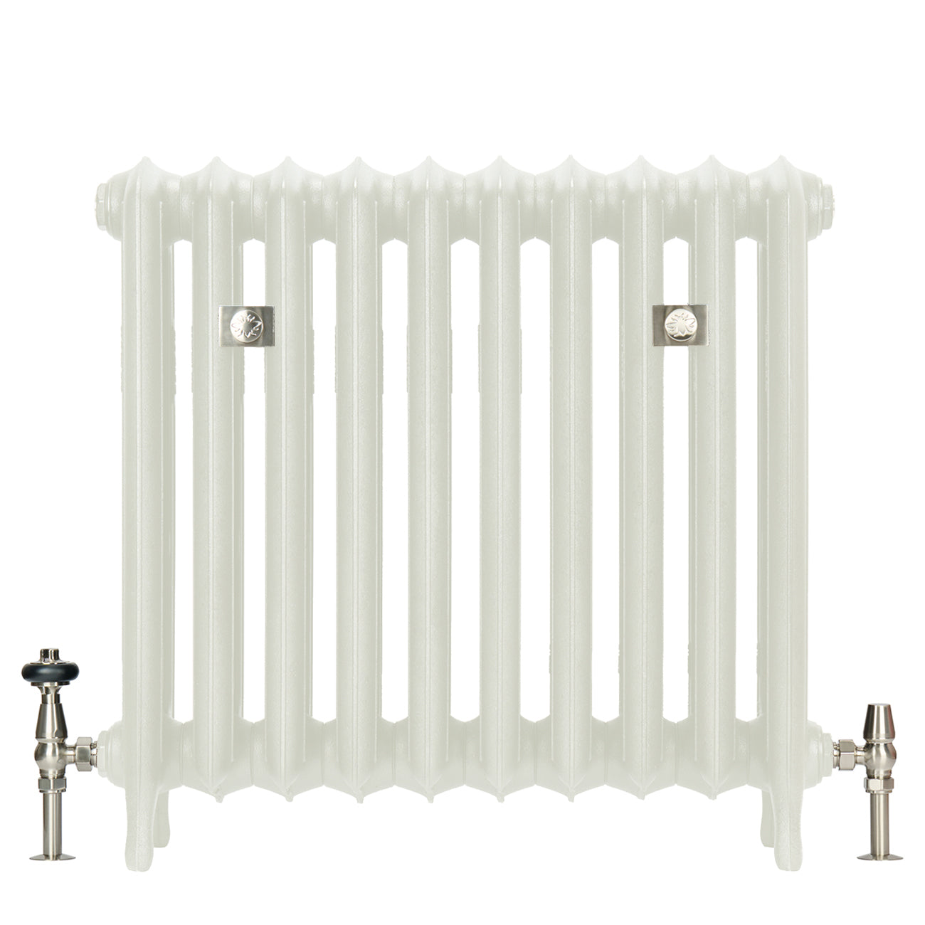 Emmeline III - Chalk White Cast Iron Column Radiator H670mm x W296mm 3 Column - Floor Standing
