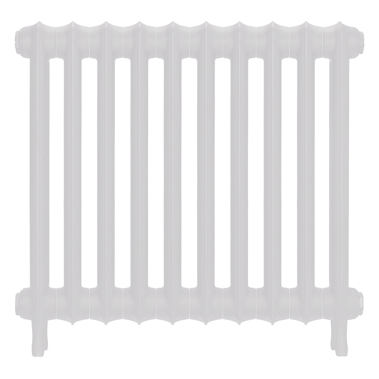 Emmeline II - Ceramic White Cast Iron Column Radiator H613mm x W695mm 2 Column - Wall Hung